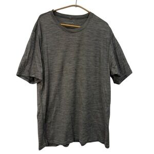 Smartwool Mens XXL Merino Wool Short Sleeve Shirt DAMAGED Top Grey Space Dye